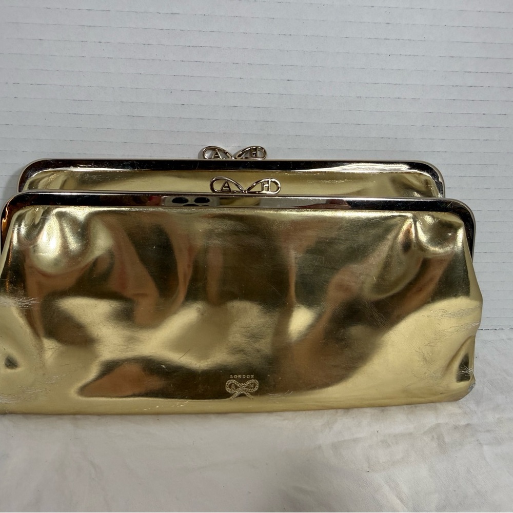Anya Hindmarch Metallic Gold Clutch